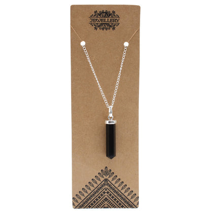 Gemstone Classic Point Pendant - Black Agate – detail view