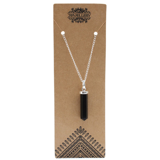 Gemstone Classic Point Pendant - Black Agate – detail view