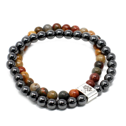Magnetic Gemstone Bracelet - Picasso Jasper – detail view