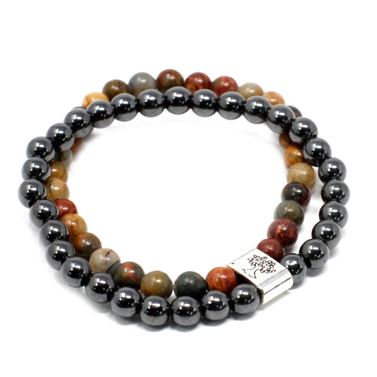 Magnetic Gemstone Bracelet - Picasso Jasper – detail view