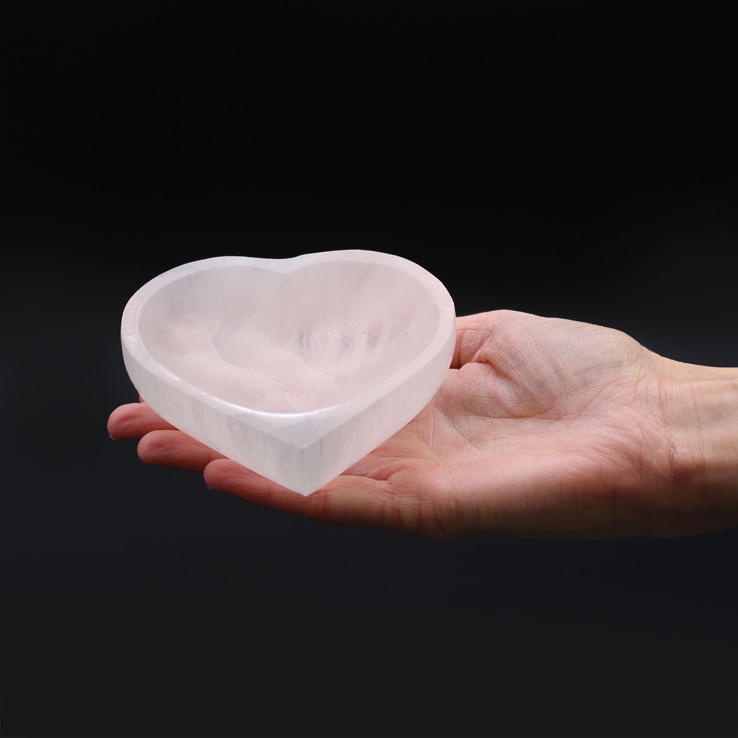 Selenite Heart Bowl - 10cm – lifestyle shot