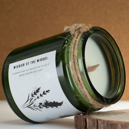 Greenman Woodwick Soy Candle - Wild Lavender – lifestyle shot