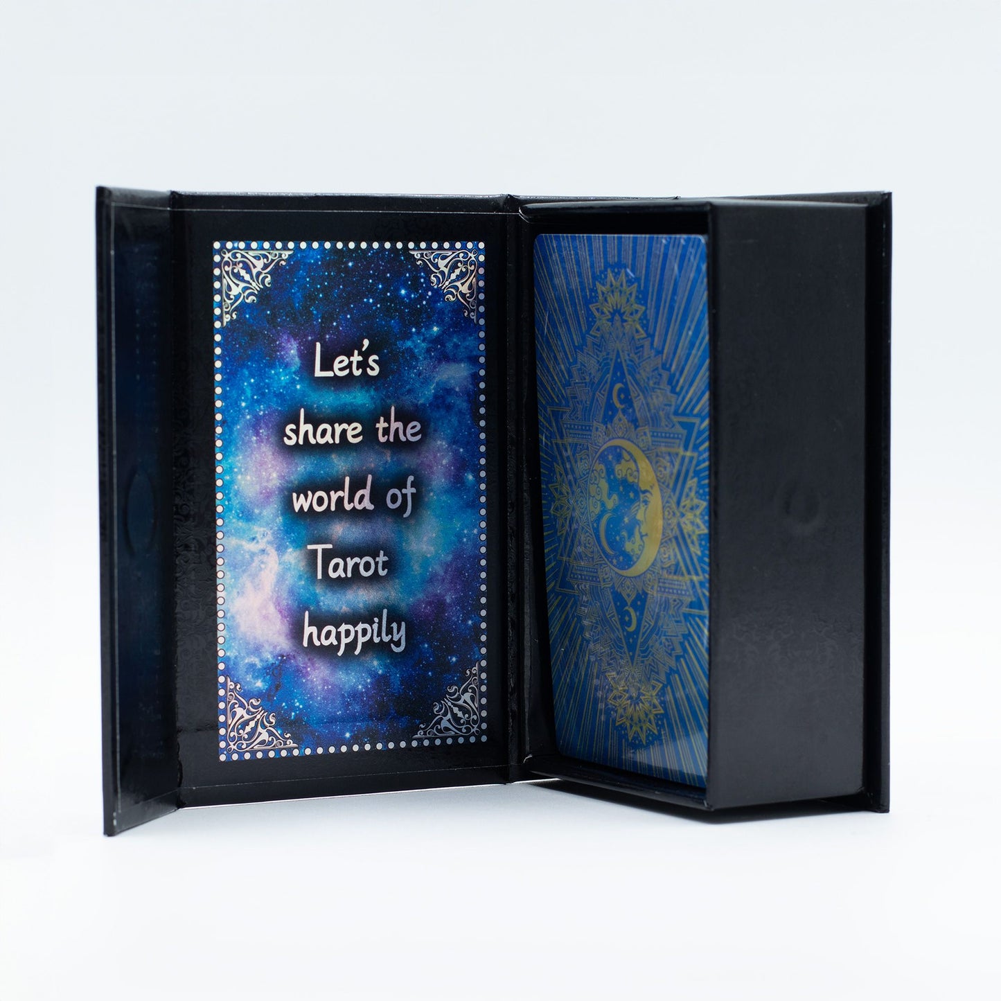 Blue Foil Tarot Card Set - Moon Face - with booklet – lifestyle shot