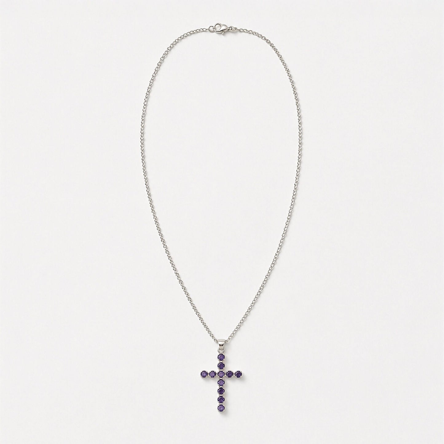 Indian Devotional Pendant - Silver Plated (45cm Chain)- Ionite Crucifix | Auro & Co