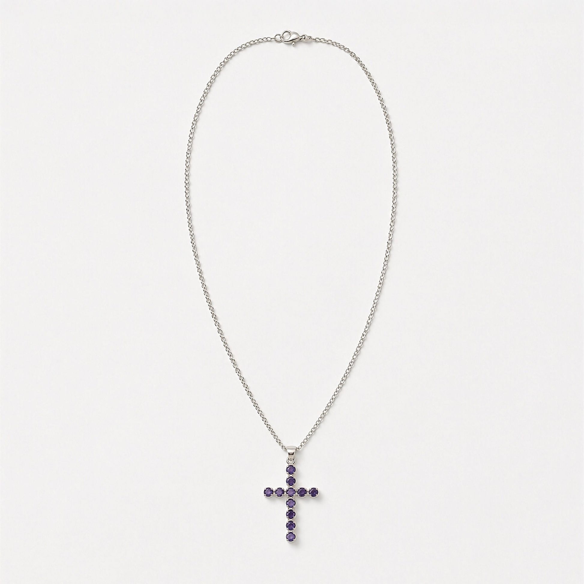 Indian Devotional Pendant - Silver Plated (45cm Chain)- Ionite Crucifix | Auro & Co