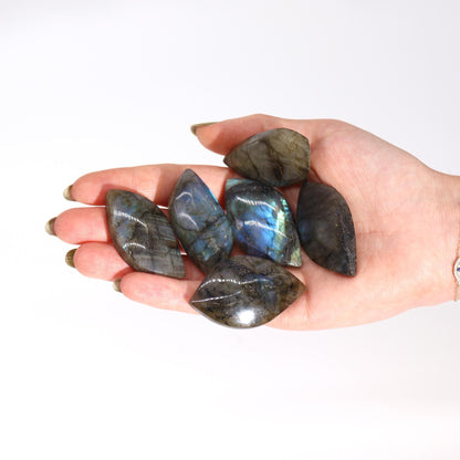Madagascar Labradorite Leaf Stone (approx 15-20gms 45-55mm) – lifestyle shot