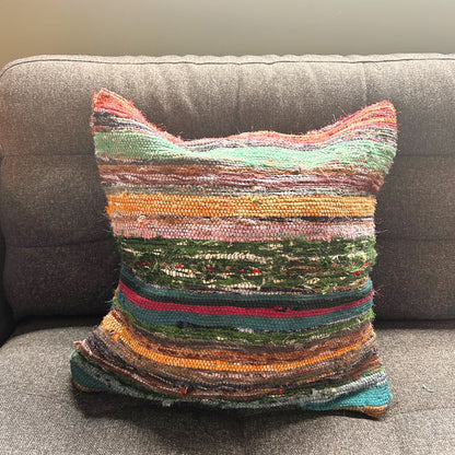 Rag Rug Cushion Covers - Charcoal Greys – detail view