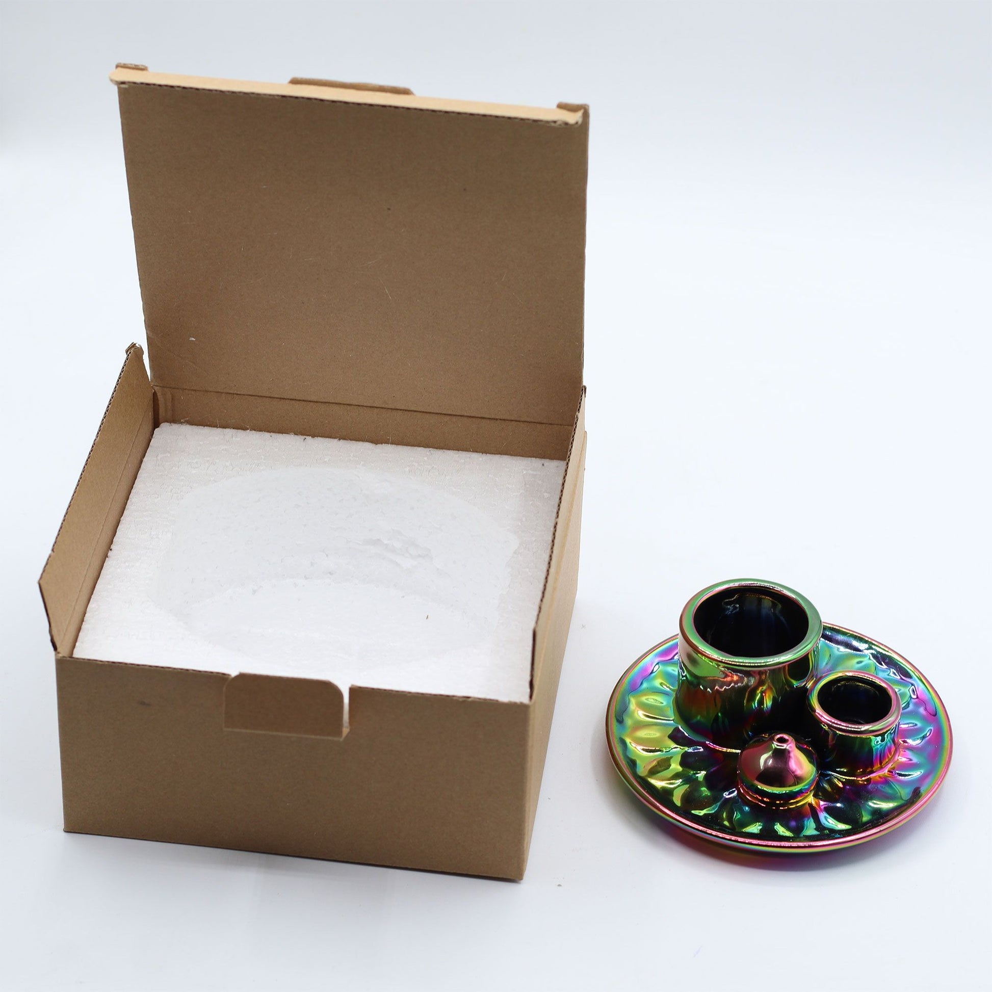 Palo Santo Stick & Smudge Holder - Mandala - Metalic Rainbow – lifestyle shot