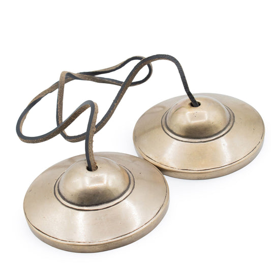 Premium Brass Tibetan Tingsha - Plain Traditional - approx 7.5cm (345gm) | Auro & Co