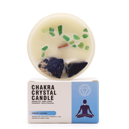 Throat Chakra Crystal Candle - True Expression