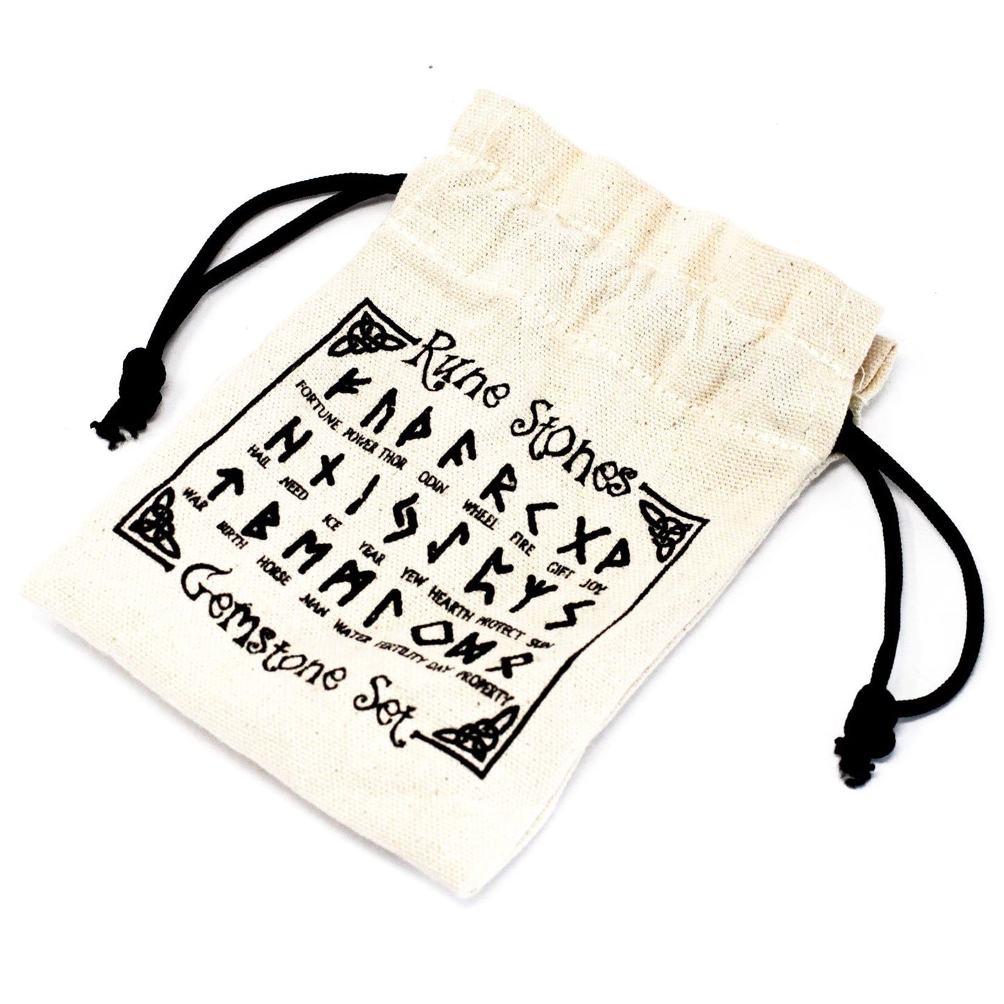 Runes Stone Set in Pouch - Banded Agate – lifestyle shot