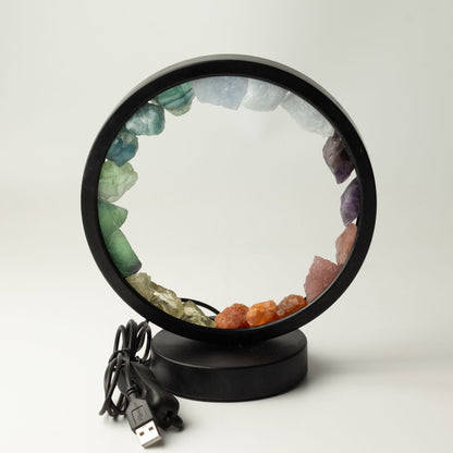 7 Chakra Gemstone Halo Lamp, 7 Gemstones