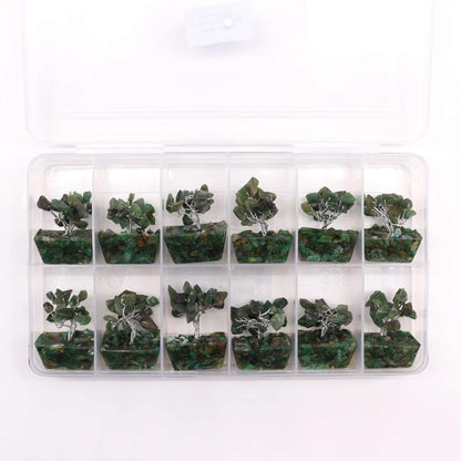 Mini Gemstone Tree On Orgonite Base - Green Aventurine (15 stones)