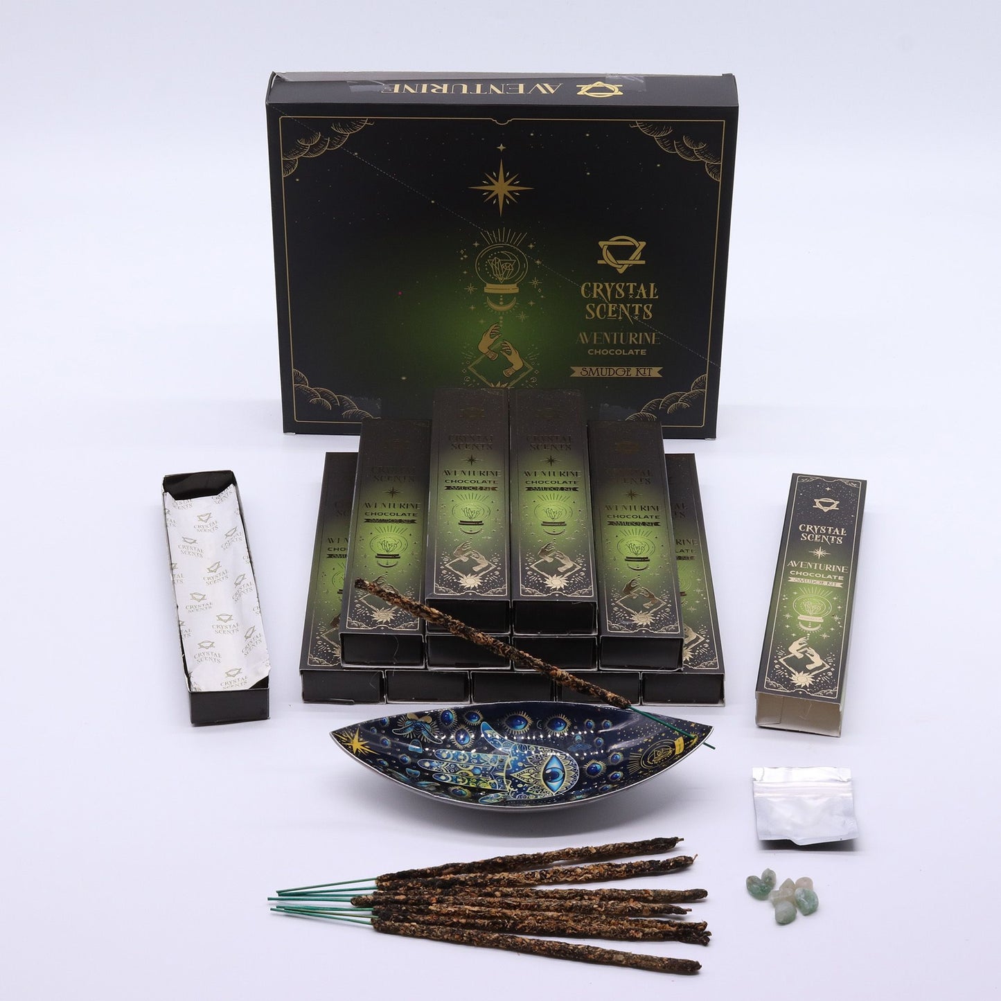 Aventurine Crystal Scents Smudge Incense - Chocolate – lifestyle shot