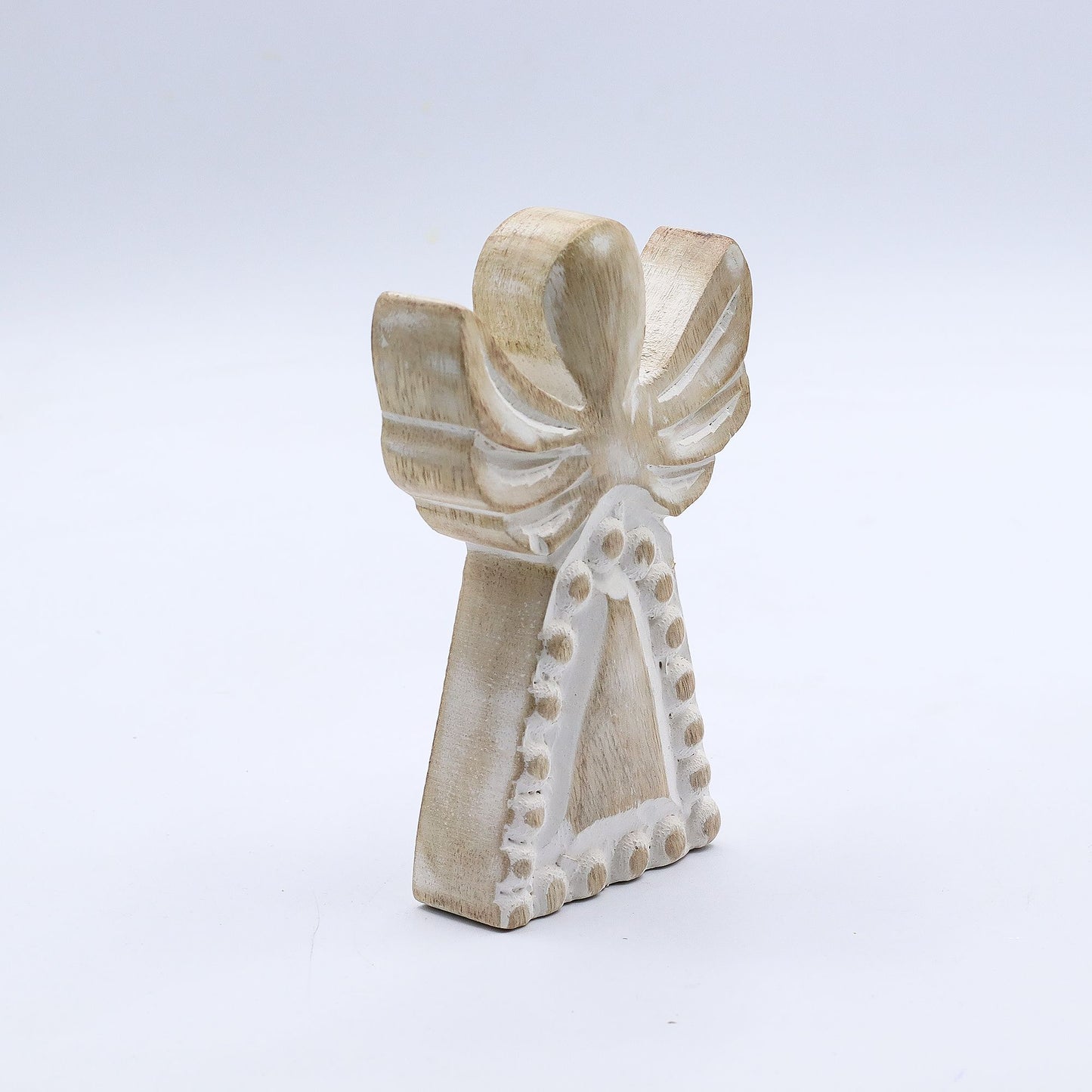 Mango Wood Angel - Whitewash – detail view