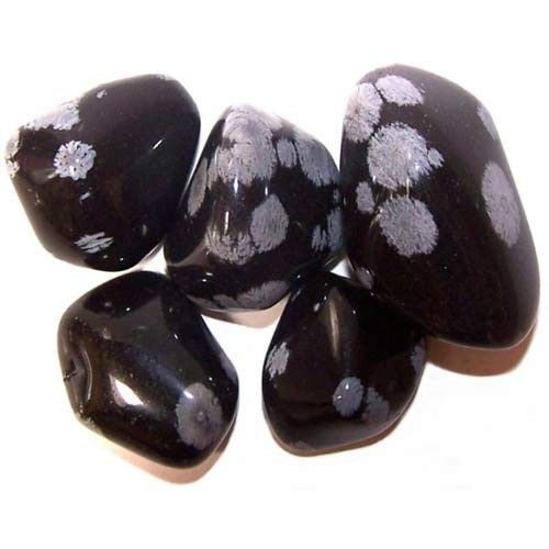 L Tumble Stones - Obsidian Snowflake – detail view