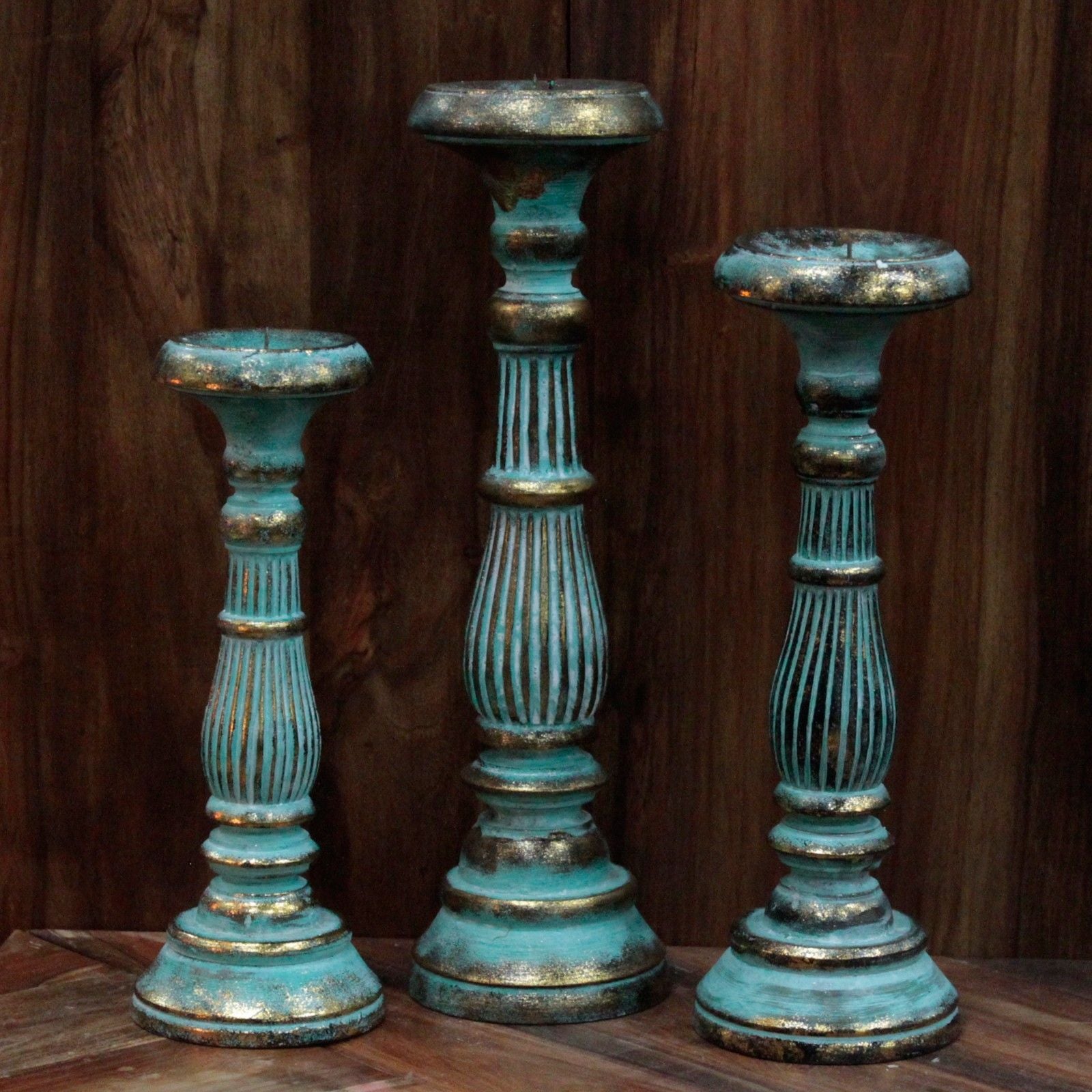 Small Candle Stand - Turquois Gold – lifestyle shot