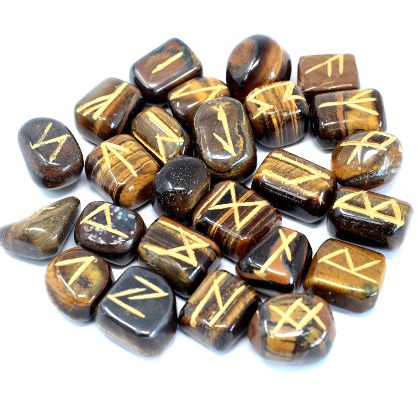 Runes Stone Set in Pouch - Tiger Eye | Auro & Co