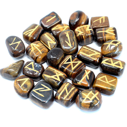 Runes Stone Set in Pouch - Tiger Eye | Auro & Co