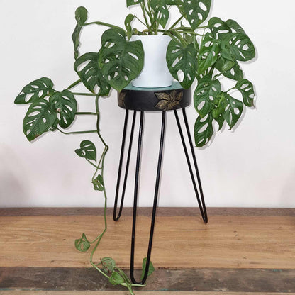 Plant Stand - Turquoise & Gold