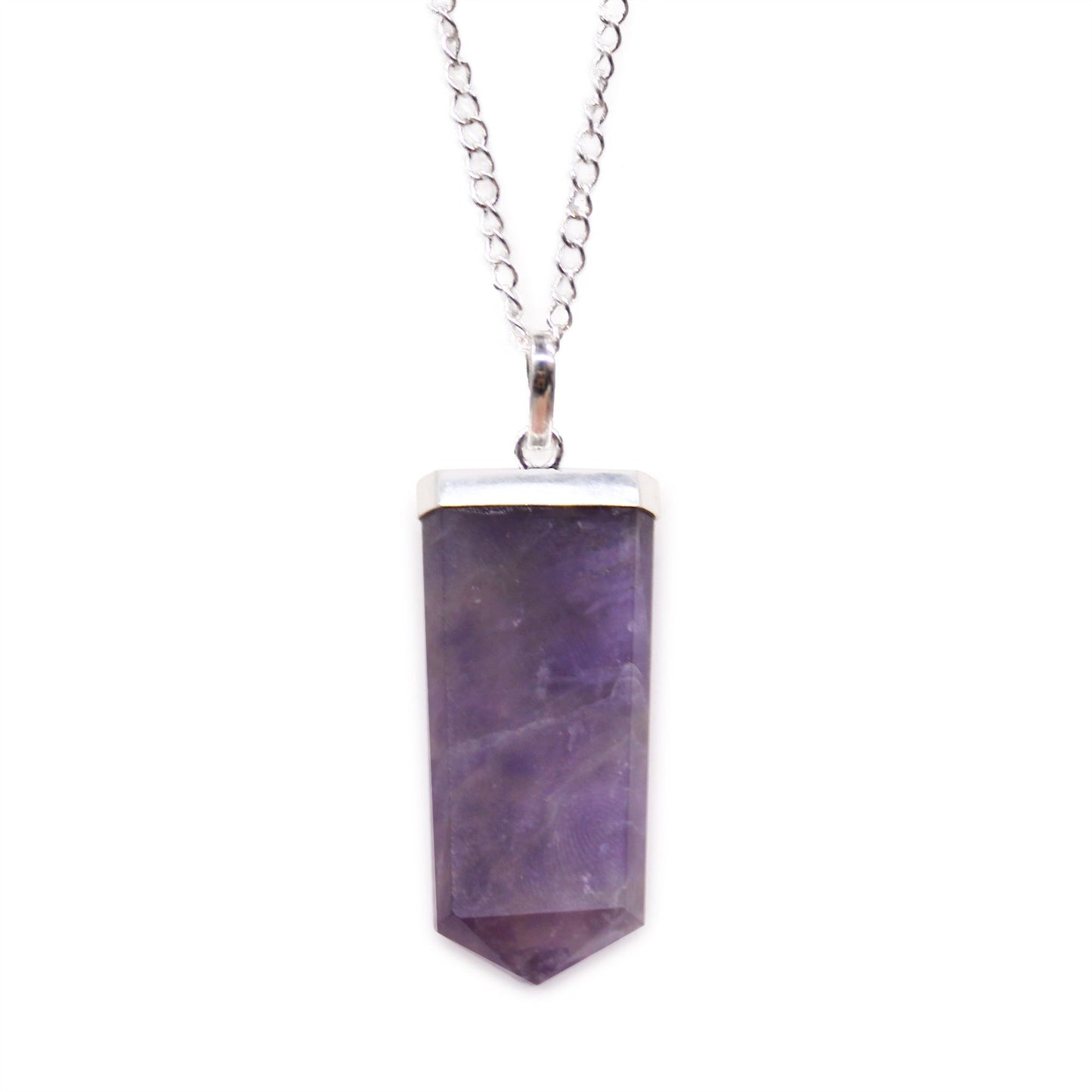 Gemstone Flat Pencil Pendant - Amethyst | Auro & Co