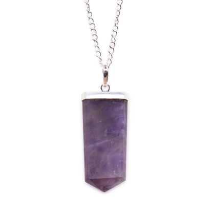 Gemstone Flat Pencil Pendant - Amethyst | Auro & Co