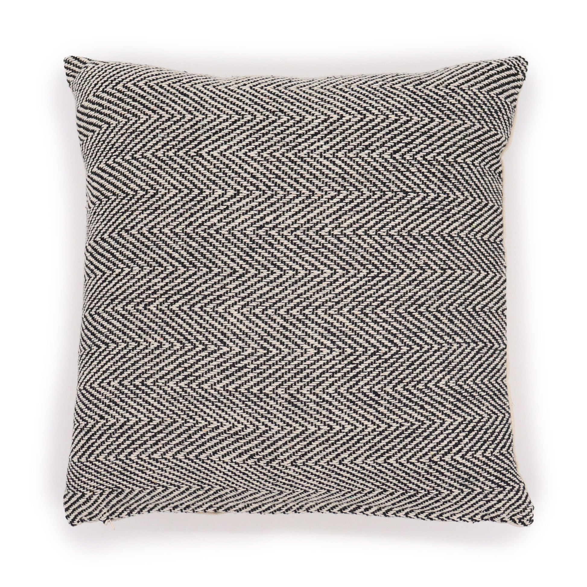 Soft Grey Herringbone Artisan Cushion Cover – 40x40 cm | Auro & Co