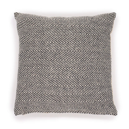 Soft Grey Herringbone Artisan Cushion Cover – 40x40 cm | Auro & Co