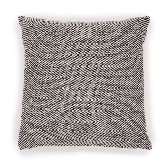 Soft Grey Herringbone Artisan Cushion Cover – 40x40 cm