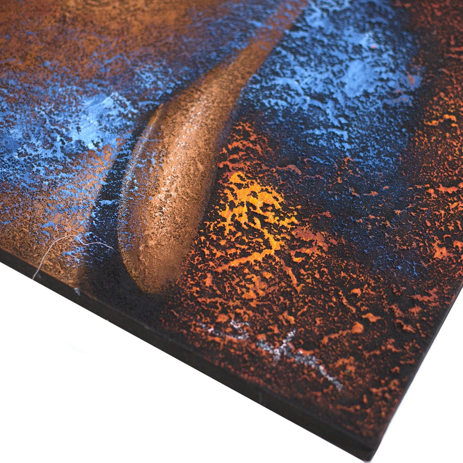 Buddha Painting - Copper Face – detail view