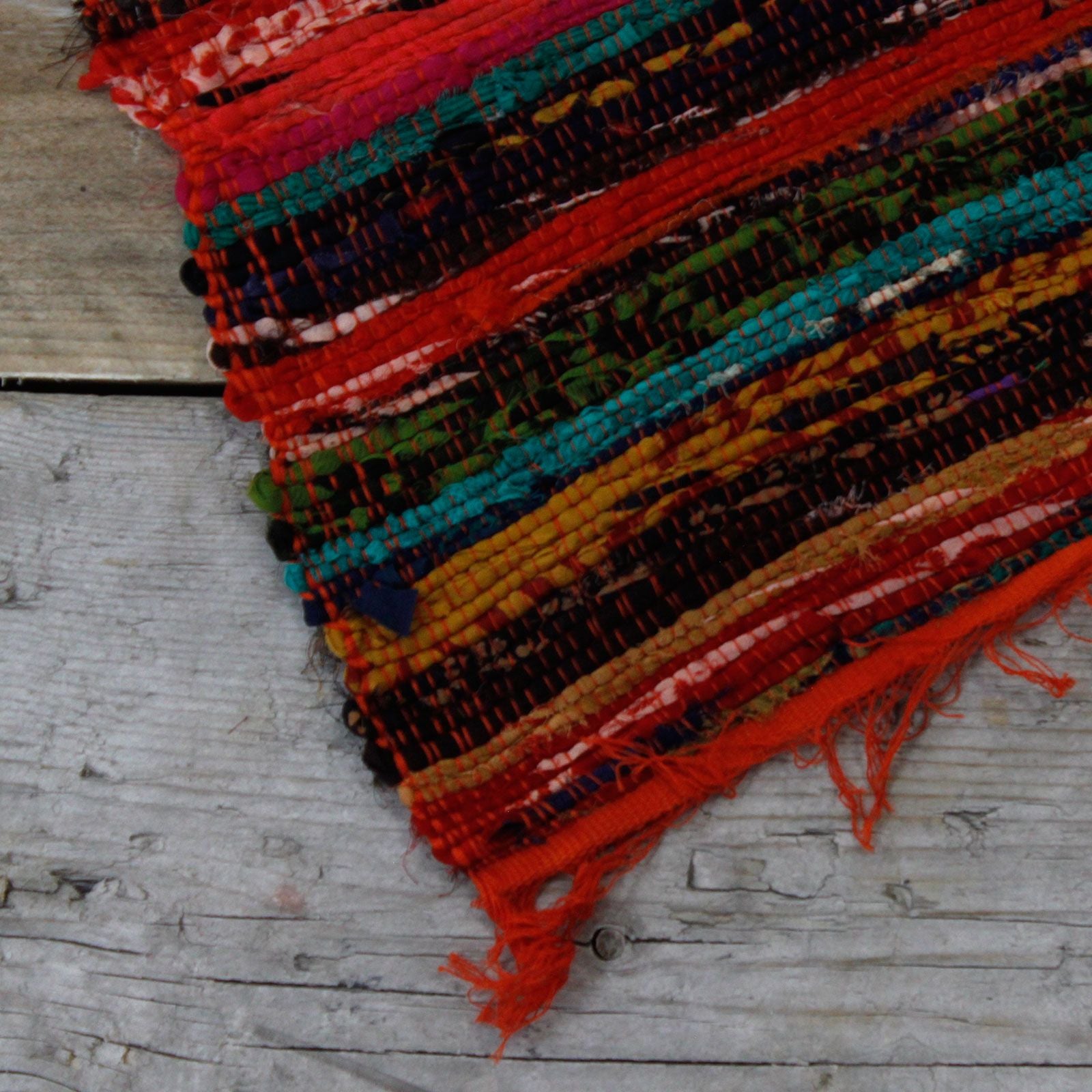 Luxury Handwoven Rag Rug – Orange (150 × 90 cm) – lifestyle shot