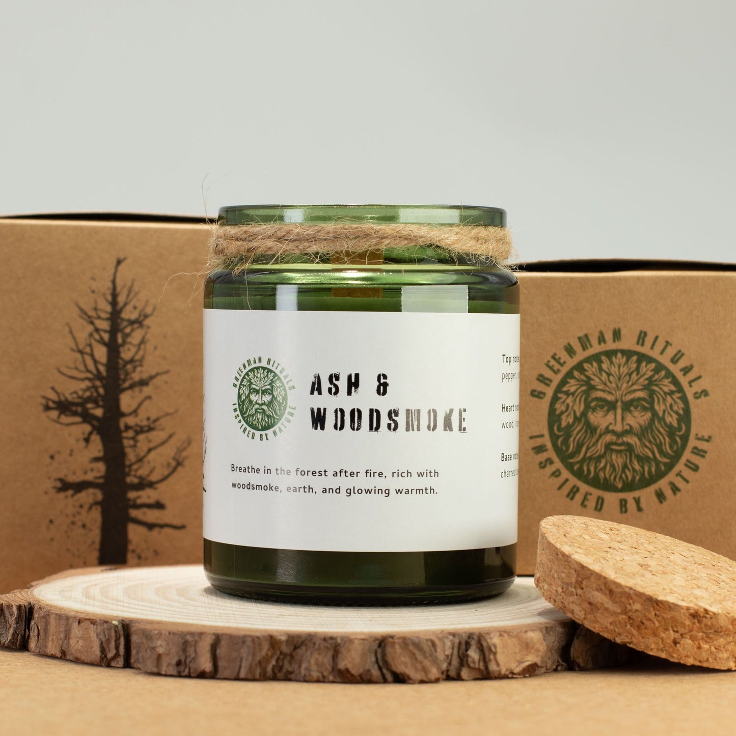 Greenman Woodwick Soy Candle - Ash & Woodsmoke – product image 5