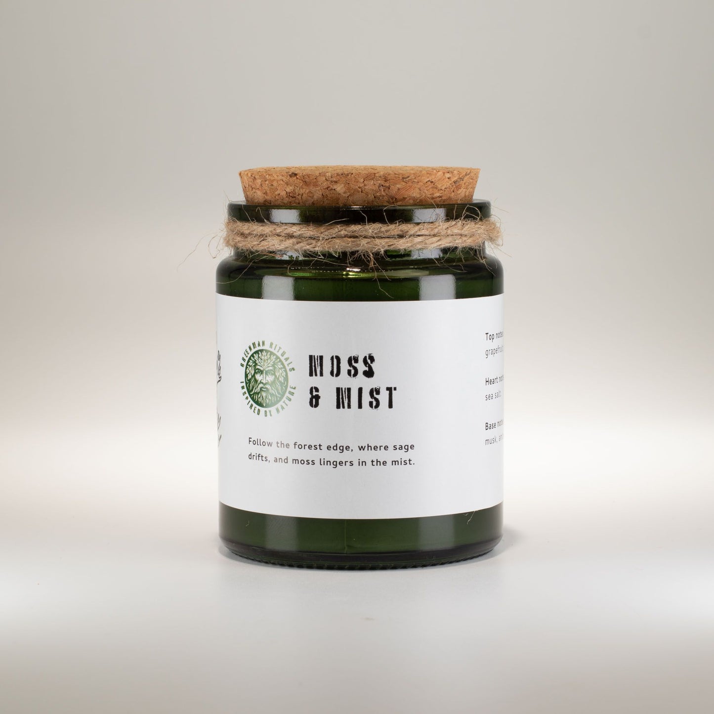 Greenman Woodwick Soy Candle - Moss & Mist – lifestyle shot