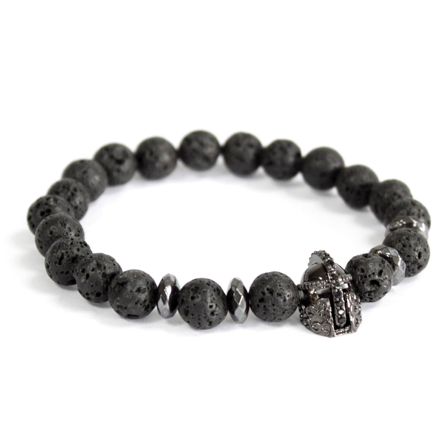 Knight's Helmet / Lava Stone - Gemstone Bracelet | Auro & Co