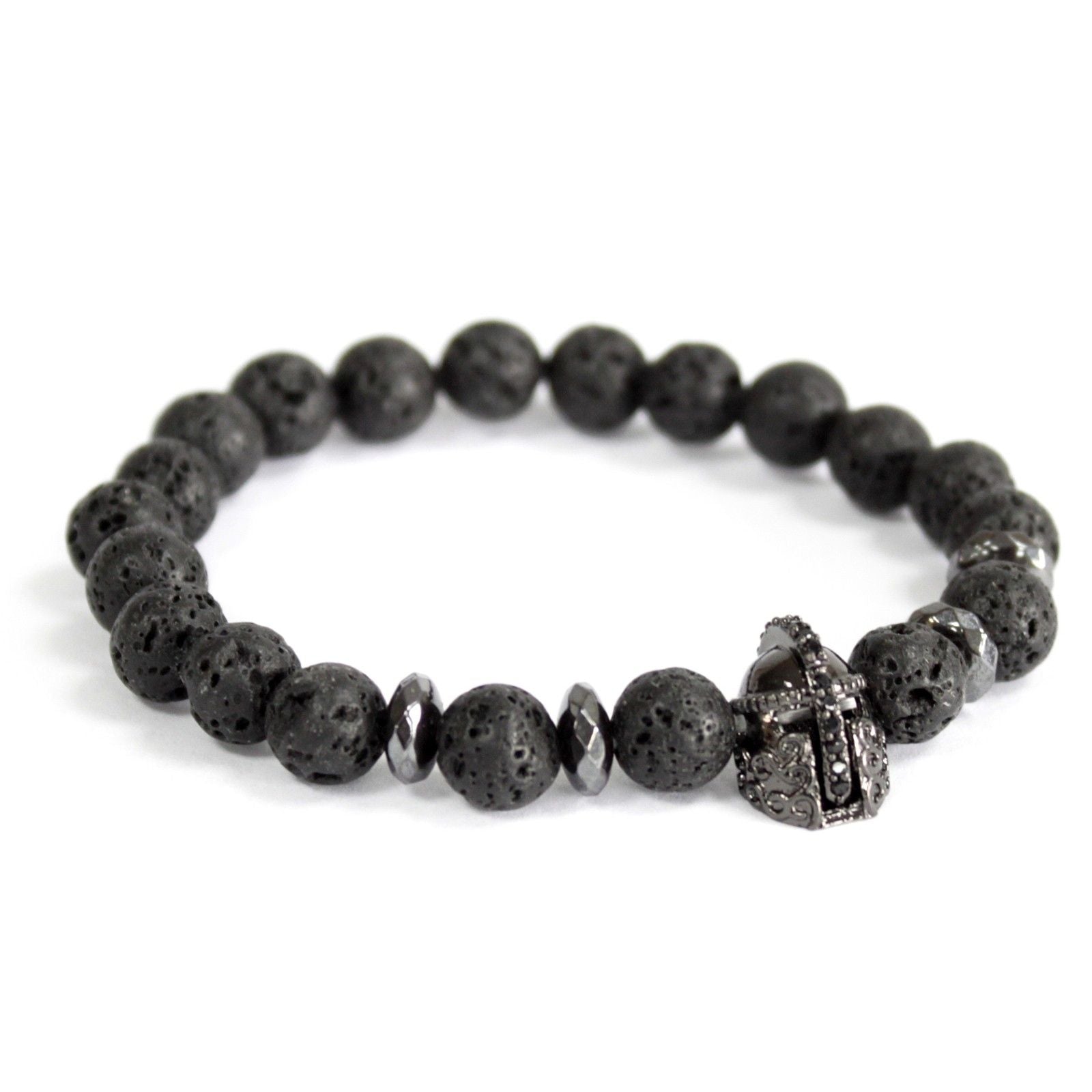 Knight's Helmet / Lava Stone - Gemstone Bracelet | Auro & Co