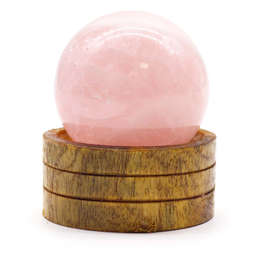 Gemstone Sphere 50mm - Rose Quartz with Stand | Auro & Co