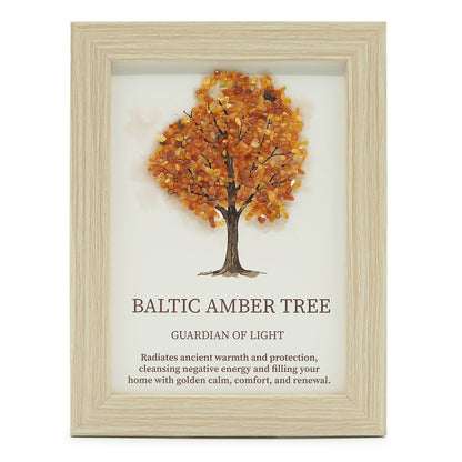 Gemstone Picture - Tree of Life - Baltic Amber (20x14.7x1cm) | Auro & Co
