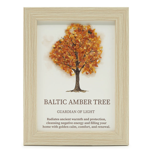 Gemstone Picture - Tree of Life - Baltic Amber (20x14.7x1cm) | Auro & Co