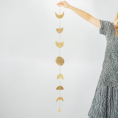 Moon Phases Brass Drop Chime with Bell, 1m