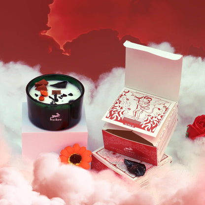 Blossom Ember Crystal Candle – Red Jasper & Black Agate Ritual Blend