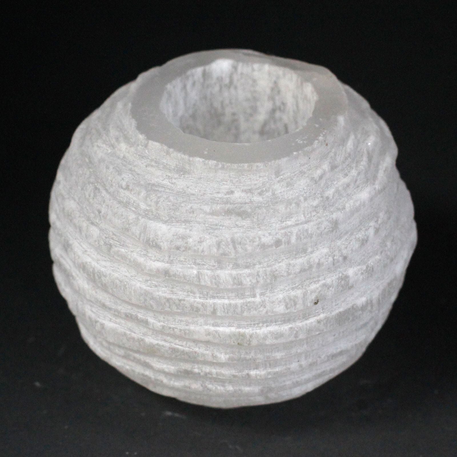 Selenite Snowball Candle Holder - 8 cm – detail view