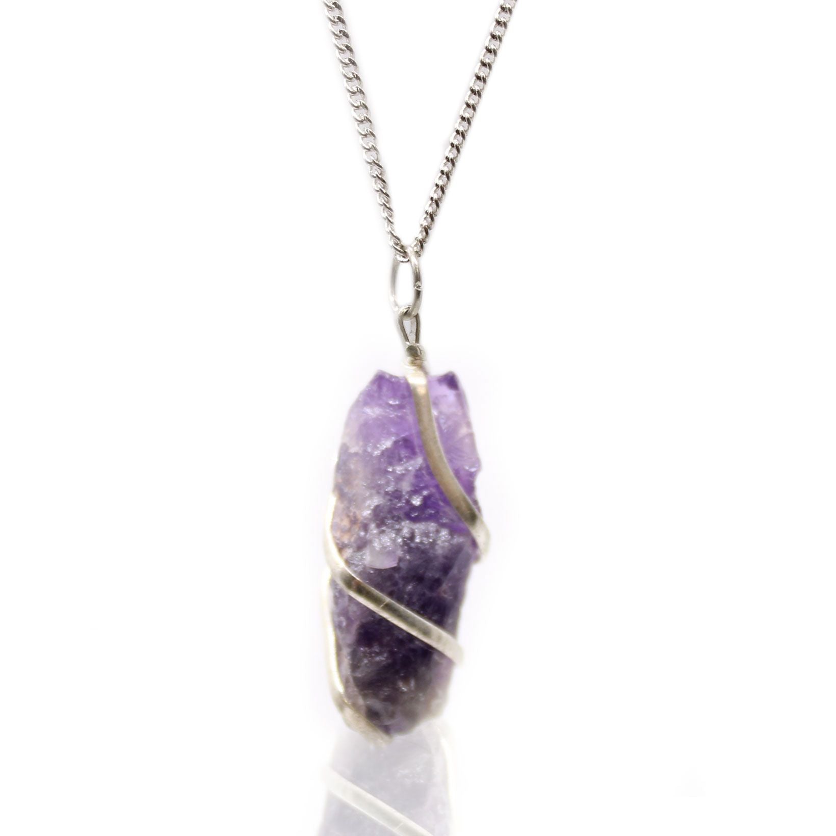 Cascade Wrapped Gemstone Necklace - Rough Amethyst | Auro & Co
