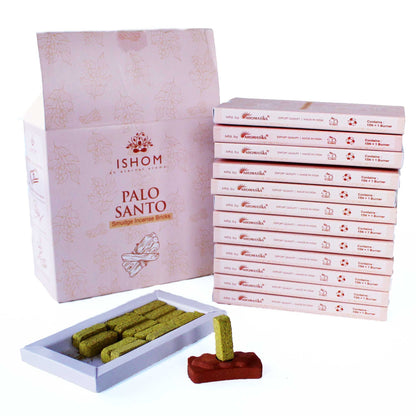 Pack of 15 Natural Incense Smudge Bricks and Burner - Palo Santo | Auro & Co