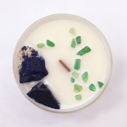 Throat Chakra Crystal Candle - True Expression