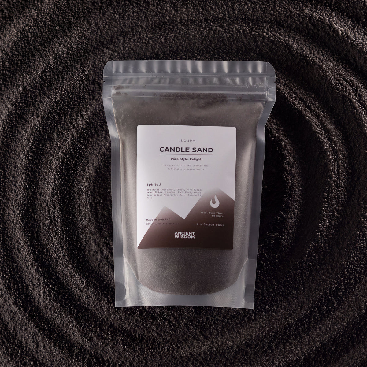 Spirited Candle Sand - Black, 300g