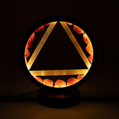 Fire Gemstone Halo Lamp, Carnelian and Selenite