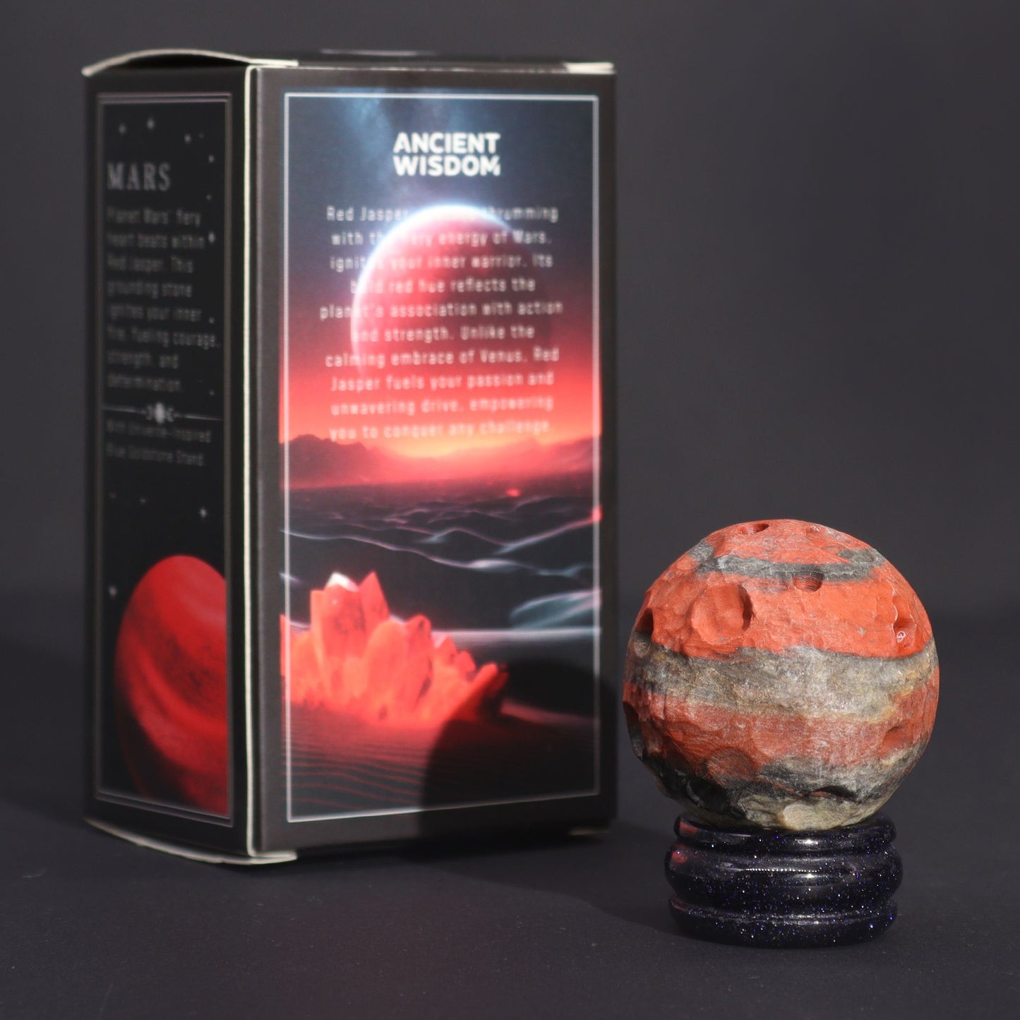 Red Jasper Planet on a Sola Goldstone Stand (MARS) – product image 6