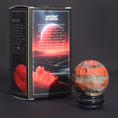 Red Jasper Planet on a Sola Goldstone Stand (MARS) – product image 6