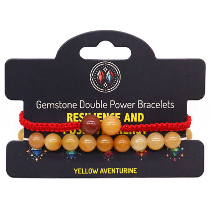 Gemstone Double Power Bracelets- Yellow Aventurine | Auro & Co