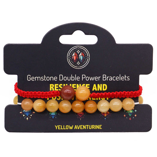 Gemstone Double Power Bracelets- Yellow Aventurine | Auro & Co